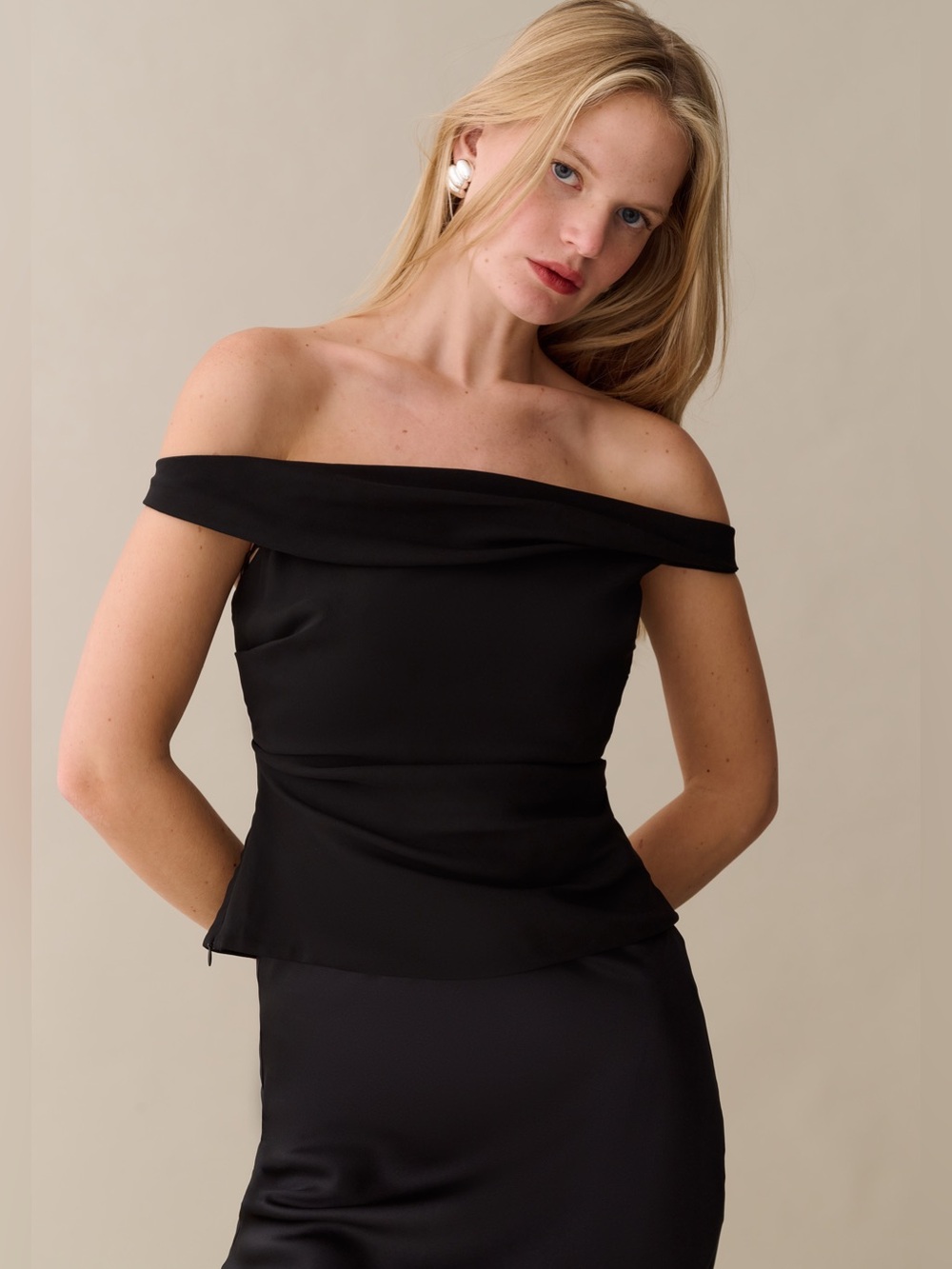 NWT o.p.t Alina Top size 6 black satin boning The Sei Few Moda